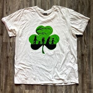 Star Wars Shamrock Tee Large – Luke Chewbacca Boba Fett Vader Leia Irish Clover